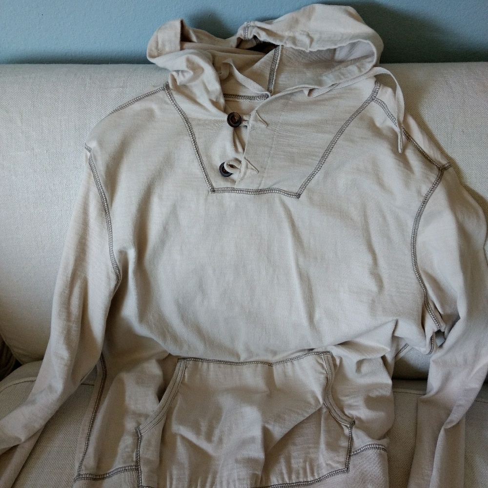 Banana Republic Men's Hooded Sweatshirt 1/4 Button